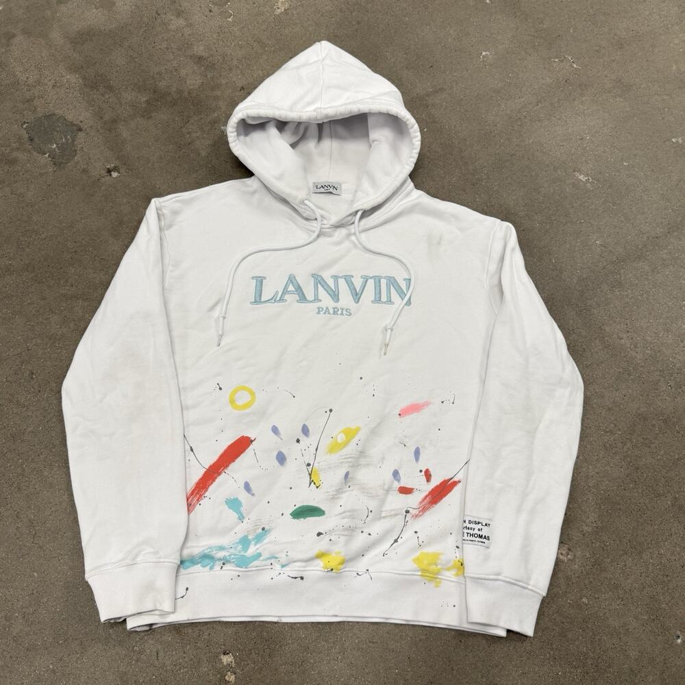 LANVIN X GALLERY DEPT JOSUE PAINT SPLATTER HOODIE LARGE ITALY WHITE MEN